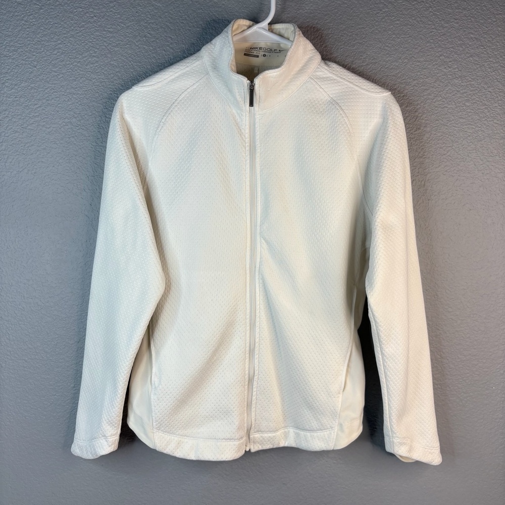 Nike Golf White Fitted Therma-Fit Athletic Jacket
